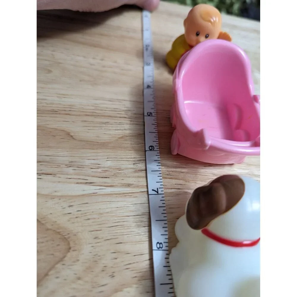Y2K 1999 #22307 RedBox Family DollHouse replacement Baby Pram & brown‎ white dog